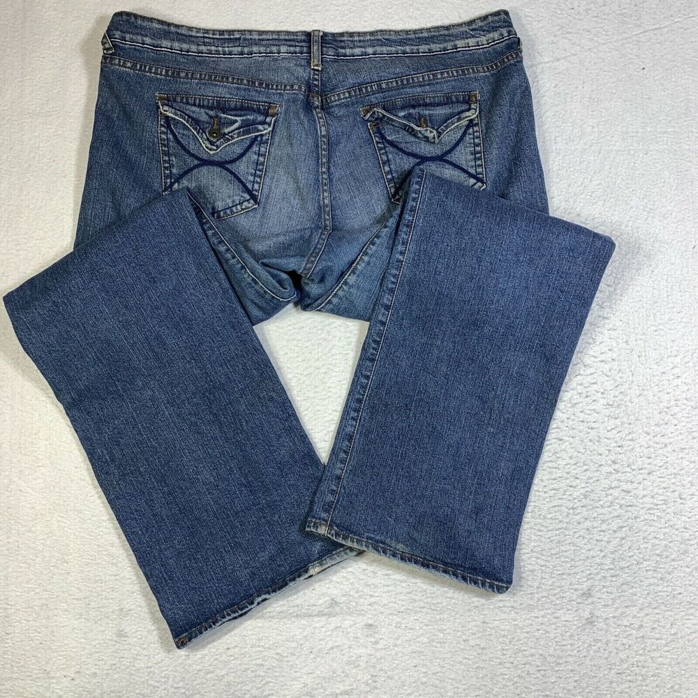 dELiAs Reese Bootcut Flap Rear Pocket Denim Jeans Blue Womens Size 19/20 90s Y2K - Picture 3 of 12